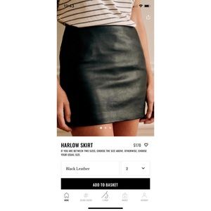 NWT Sézane Sezane Black Leather Skirt
